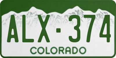CO license plate ALX374
