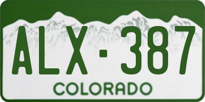 CO license plate ALX387