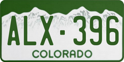 CO license plate ALX396