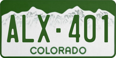 CO license plate ALX401