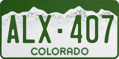 CO license plate ALX407