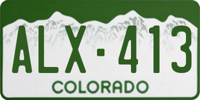 CO license plate ALX413