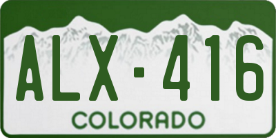 CO license plate ALX416