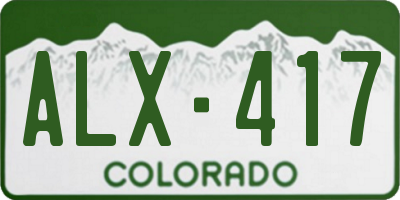 CO license plate ALX417