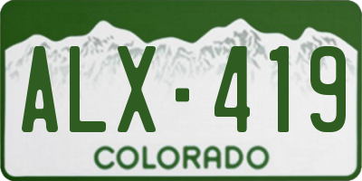 CO license plate ALX419