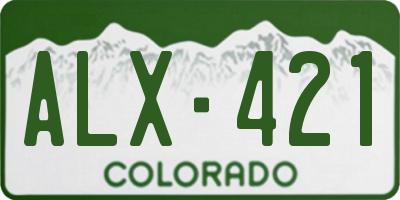 CO license plate ALX421