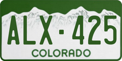 CO license plate ALX425