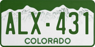 CO license plate ALX431