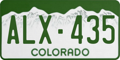 CO license plate ALX435