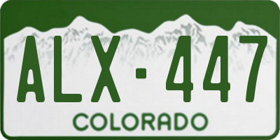 CO license plate ALX447