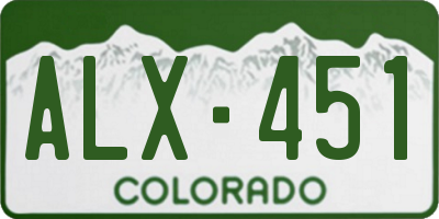 CO license plate ALX451