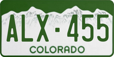 CO license plate ALX455