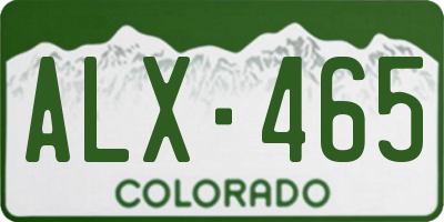 CO license plate ALX465