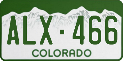 CO license plate ALX466