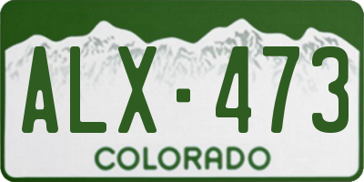 CO license plate ALX473