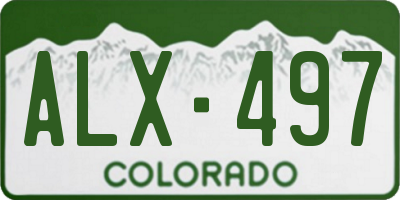 CO license plate ALX497