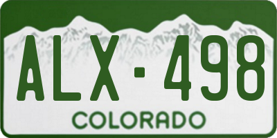 CO license plate ALX498