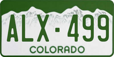 CO license plate ALX499