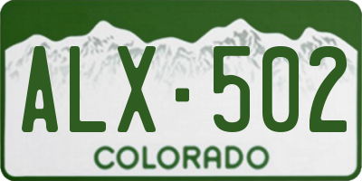 CO license plate ALX502