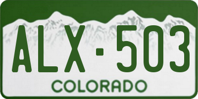 CO license plate ALX503
