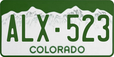 CO license plate ALX523