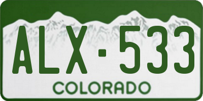CO license plate ALX533