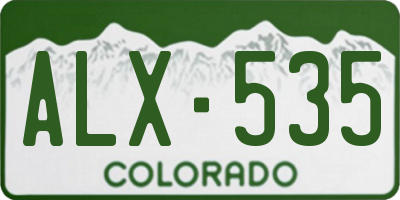 CO license plate ALX535