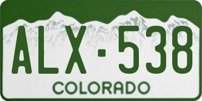CO license plate ALX538