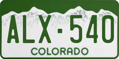 CO license plate ALX540