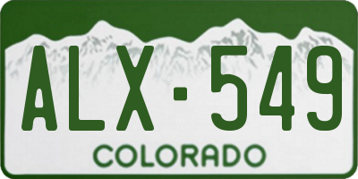 CO license plate ALX549