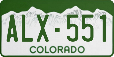 CO license plate ALX551