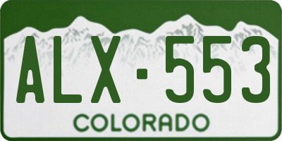 CO license plate ALX553