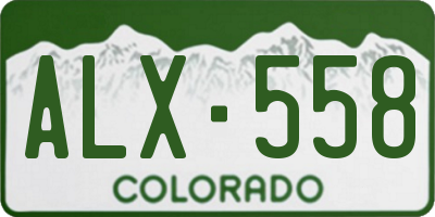 CO license plate ALX558
