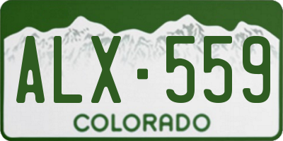 CO license plate ALX559