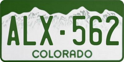 CO license plate ALX562