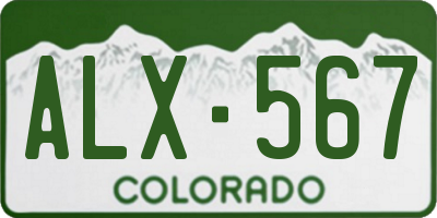 CO license plate ALX567