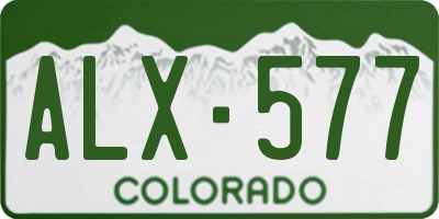 CO license plate ALX577