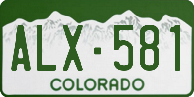 CO license plate ALX581