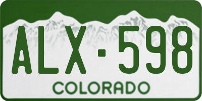 CO license plate ALX598