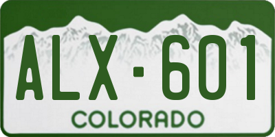 CO license plate ALX601