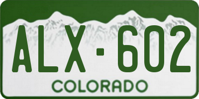 CO license plate ALX602