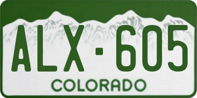 CO license plate ALX605