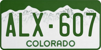 CO license plate ALX607