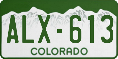 CO license plate ALX613