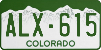 CO license plate ALX615