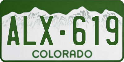 CO license plate ALX619