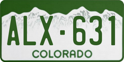 CO license plate ALX631