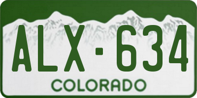 CO license plate ALX634