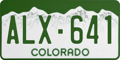 CO license plate ALX641