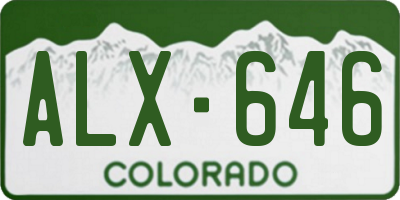 CO license plate ALX646